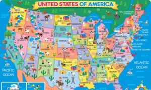Mapa detallado de América.  Estados de EE. UU. y sus capitales